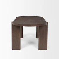 Sohan Dark Elm Wood Oval Dining Table