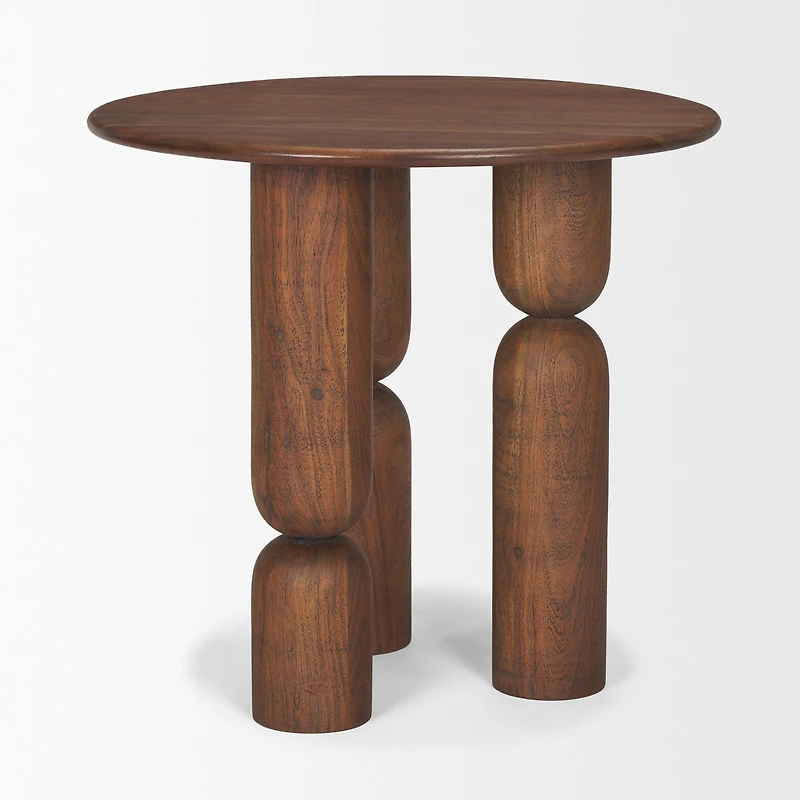 Sonel Pedestal Acacia Wood Table
