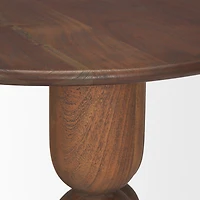 Sonel Pedestal Acacia Wood Table