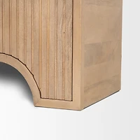 Sorina Reverse Fluted Light Brown Wood Accent Cabinet