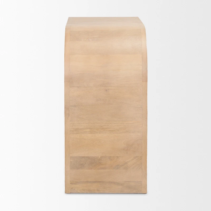 Sorina Reverse Fluted Light Brown Wood Accent Cabinet
