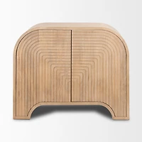 Sorina Reverse Fluted Light Brown Wood Accent Cabinet