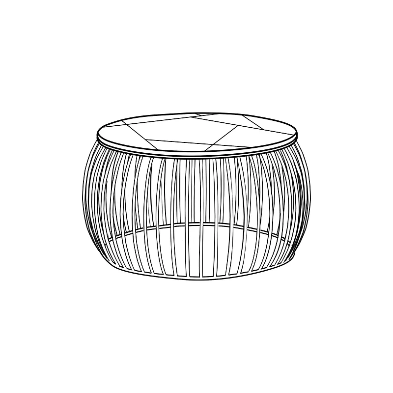 Soto Gold Round Marble Coffee Table Wire Metal Base