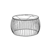 Soto Gold Round Marble Coffee Table Wire Metal Base
