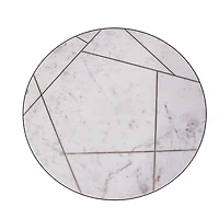 Soto Gold Round Marble Coffee Table Wire Metal Base