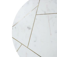 Soto Gold Round Marble Coffee Table Wire Metal Base