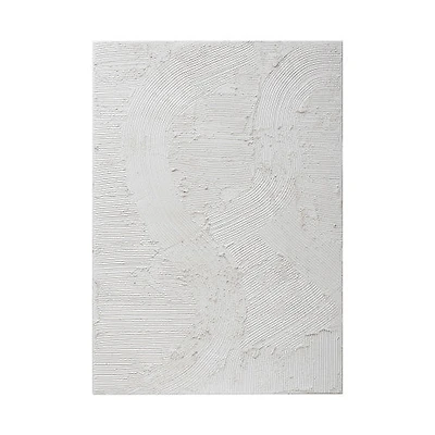 Textured MDF & Putty Wall Decor - White