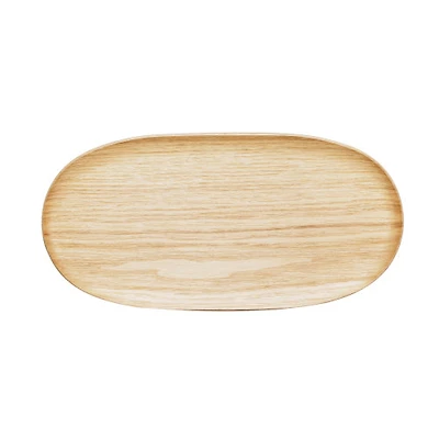 Oval Oak Wood Serving Tray - Natural