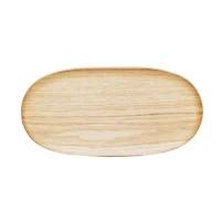Oval Oak Wood Serving Tray - Natural