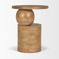 Pre -sale Only : Stack Light Brown Wood Geometric Accent Table