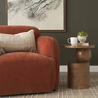 Pre -sale Only : Stack Light Brown Wood Geometric Accent Table