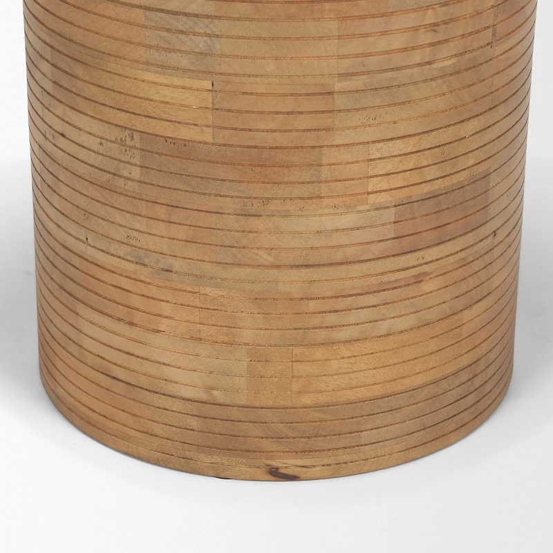 Pre -sale Only : Stack Light Brown Wood Geometric Accent Table