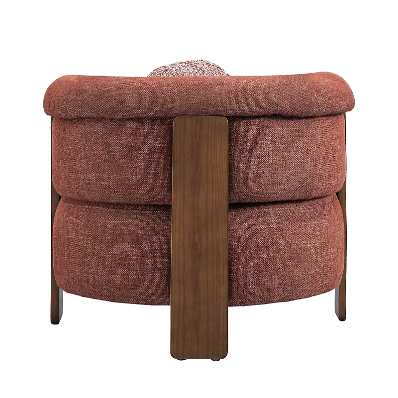 Stave Accent Chair – Natural Wood & Textured Fabric