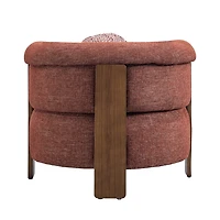 Stave Accent Chair – Natural Wood & Textured Fabric
