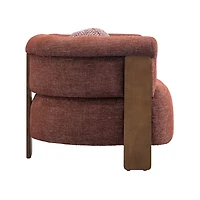 Stave Accent Chair – Natural Wood & Textured Fabric
