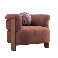 Stave Accent Chair – Natural Wood & Textured Fabric