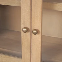 Suri Light Brown Wood W/Glass Doors Arched Curio Cabinet