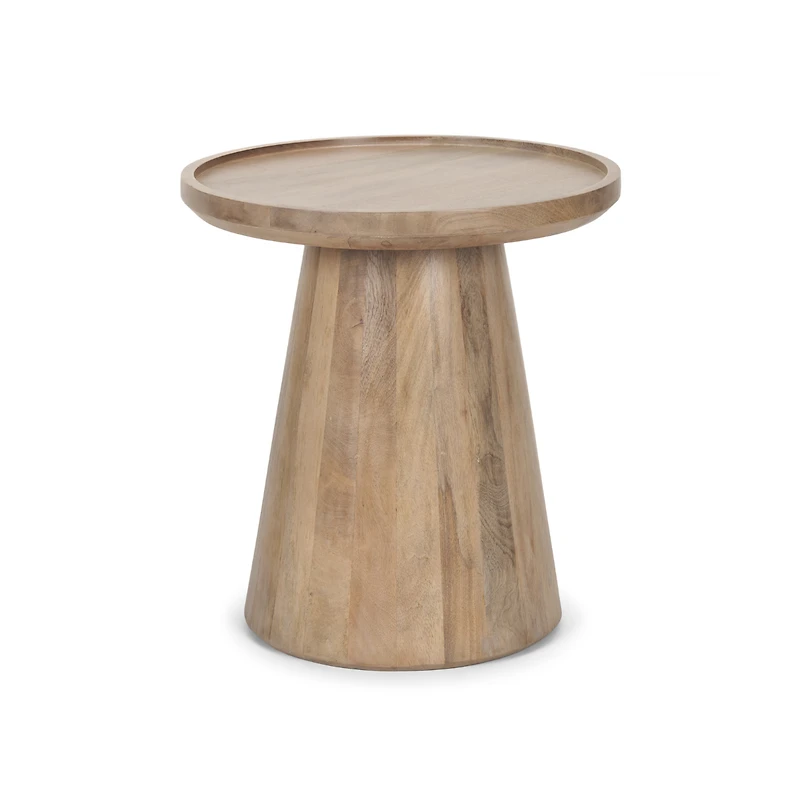 Takoda Light Brown Wood Tapered Drum Accent Table