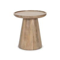 Takoda Light Brown Wood Tapered Drum Accent Table