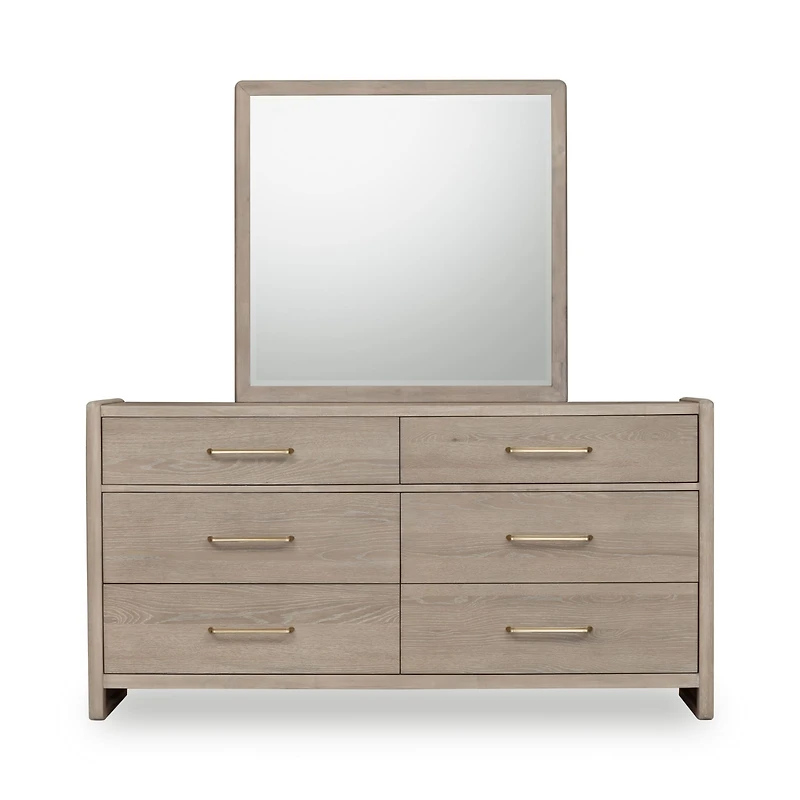 Bjorn Six Drawer Oak Wood Dresser in Chai