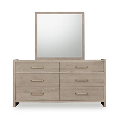 Bjorn Six Drawer Oak Wood Dresser in Chai