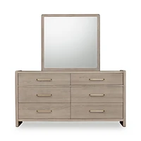 Bjorn Six Drawer Oak Wood Dresser in Chai
