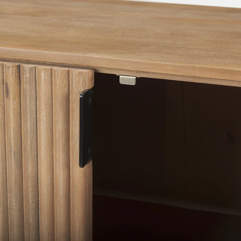 Terra Light Brown Wood Fluted Sideboard