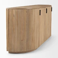 Terra Light Brown Wood Fluted Sideboard