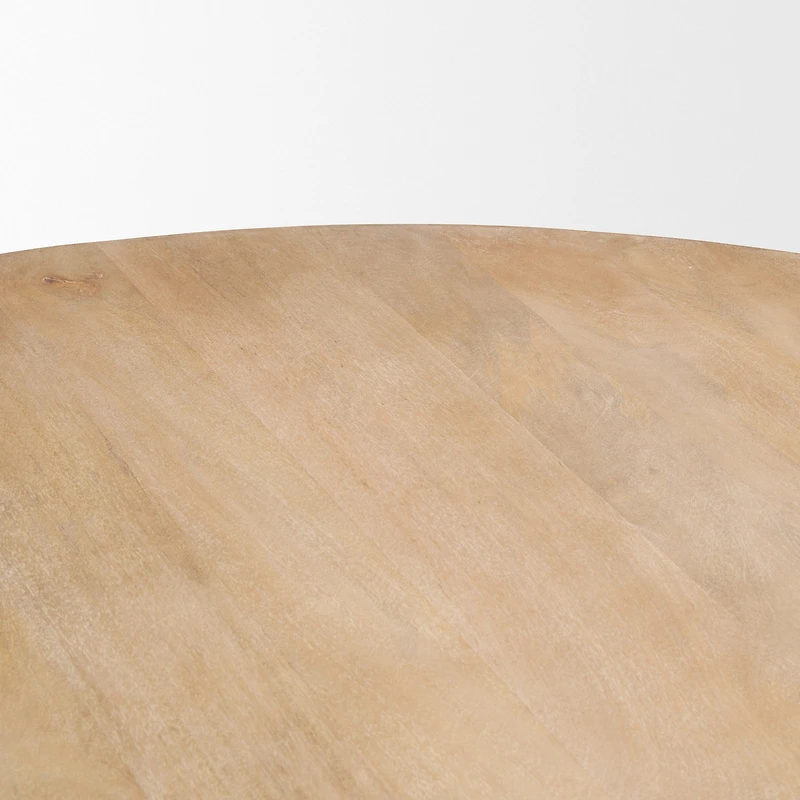 Terra 60L x 60W Light Brown Wood Round Fluted Dining Table