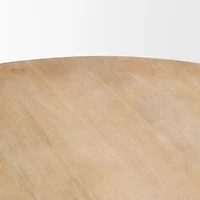Terra 60L x 60W Light Brown Wood Round Fluted Dining Table