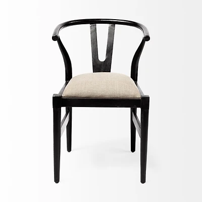 Trixie I Black Wooden Base w/ Dark Taupe Fabric Seat Dining Chair