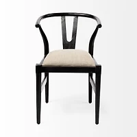 Trixie I Black Wooden Base w/ Dark Taupe Fabric Seat Dining Chair
