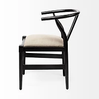 Trixie I Black Wooden Base w/ Dark Taupe Fabric Seat Dining Chair