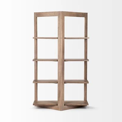 Turnbull I 42L x 16W x 72H Light Brown Wood Four Shelf Shelving Unit