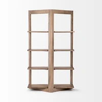 Turnbull I 42L x 16W x 72H Light Brown Wood Four Shelf Shelving Unit