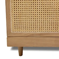 Unio Solid Oak Wood and Fabric Accent Chair - Mellow Ivory