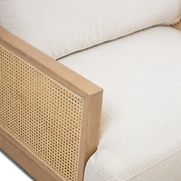 Unio Solid Oak Wood and Fabric Accent Chair - Mellow Ivory