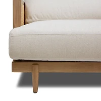 Unio Solid Oak Wood and Fabric Accent Chair - Mellow Ivory