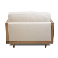 Unio Solid Oak Wood and Fabric Accent Chair - Mellow Ivory