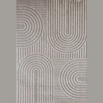 Utopia Grey Geometric Modern Area Rug – 5' x 8'