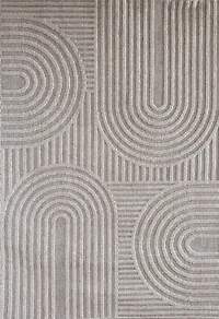 Utopia Grey Modern Wavy Lines Area Rug