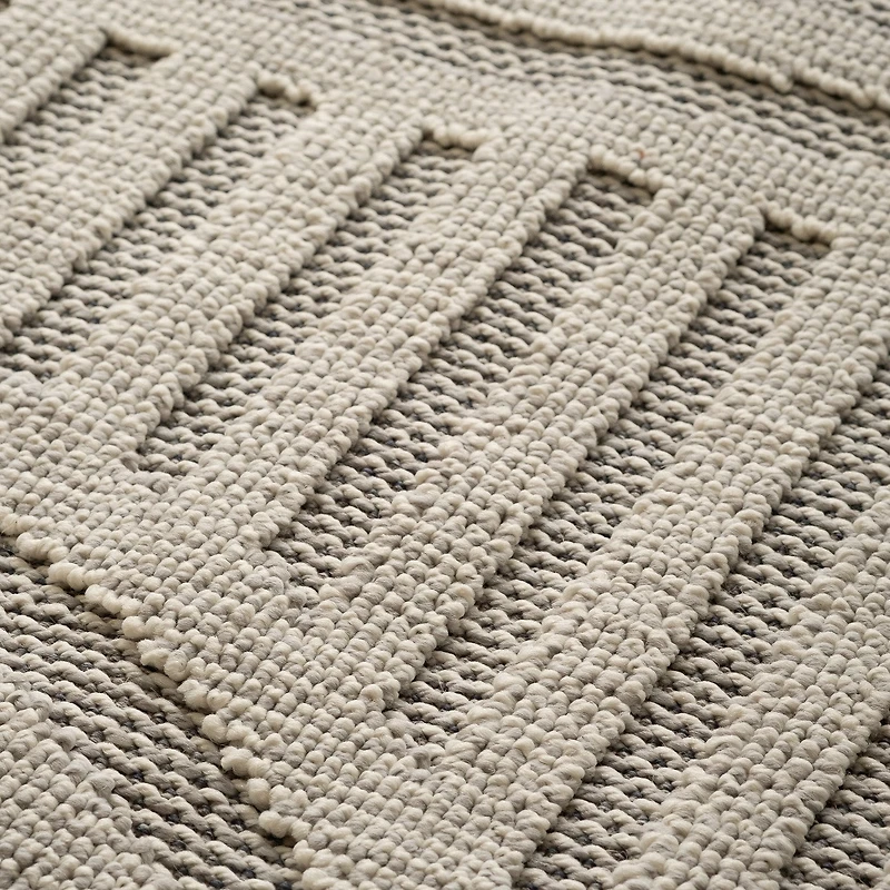 Utopia Grey Geometric Modern Area Rug – 5' x 8'