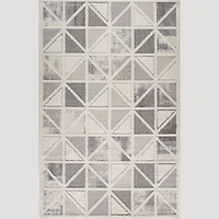 Valencia White Geometric Modern Area Rug – 5' x 8'