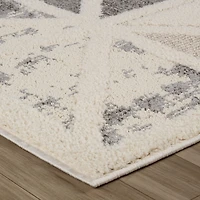 Valencia White Geometric Modern Area Rug – 5' x 8'