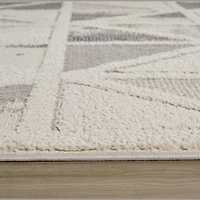 Valencia White Geometric Modern Area Rug – 5' x 8'