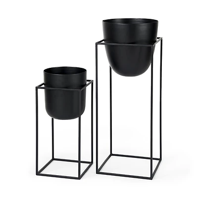 BUMBLE (SET OF 2) 12L X 12W X 32H BLACK PLANT STANDS