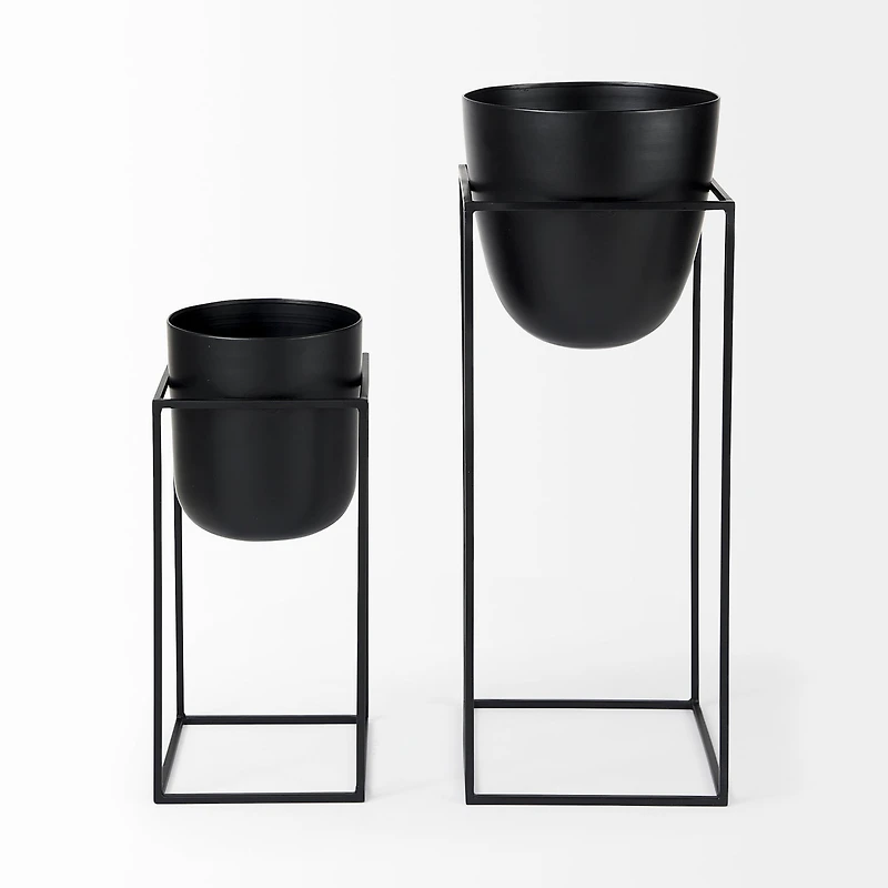 BUMBLE (SET OF 2) 12L X 12W X 32H BLACK PLANT STANDS