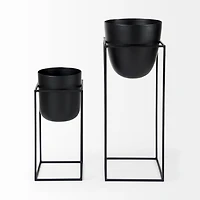 BUMBLE (SET OF 2) 12L X 12W X 32H BLACK PLANT STANDS