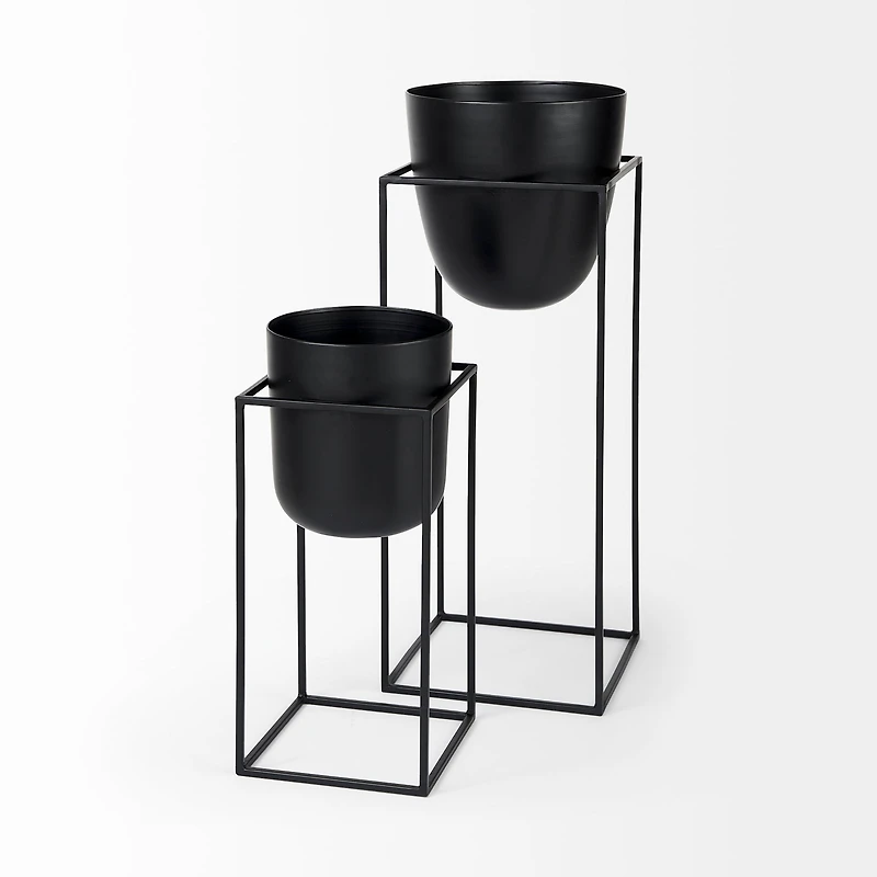 BUMBLE (SET OF 2) 12L X 12W X 32H BLACK PLANT STANDS