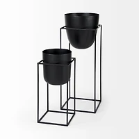 BUMBLE (SET OF 2) 12L X 12W X 32H BLACK PLANT STANDS